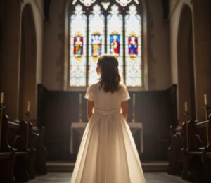dziewczynka-sukienka-komunijna-kosciol
